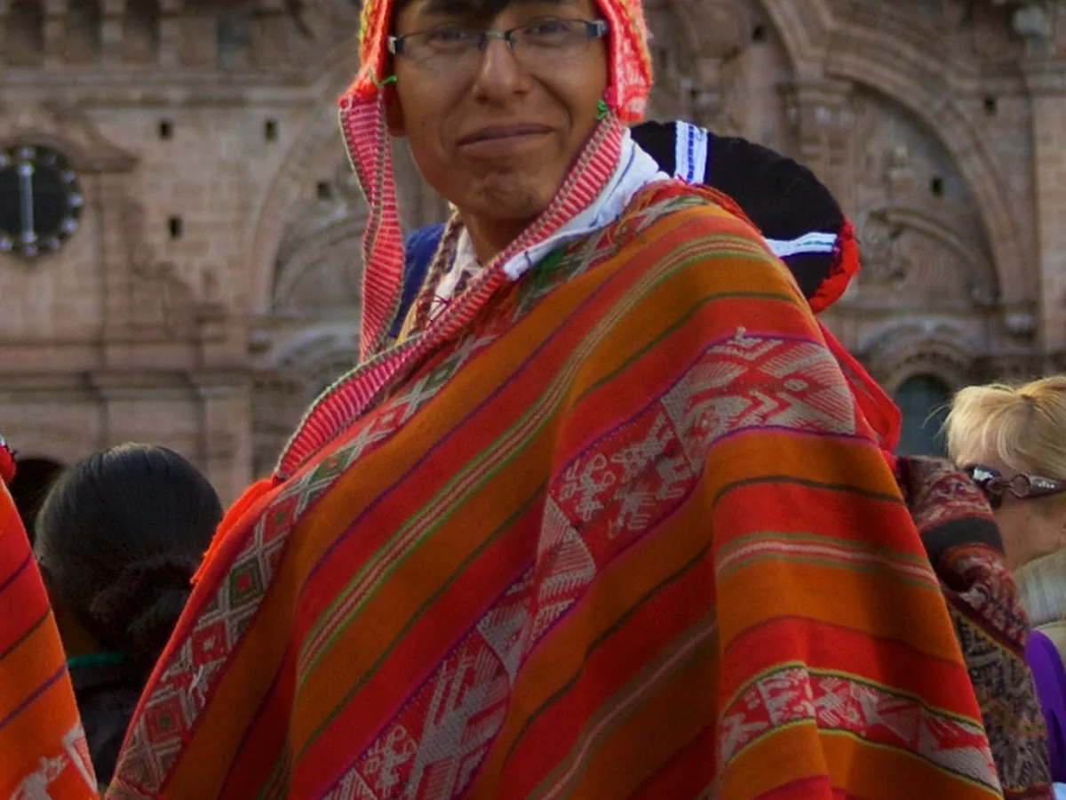 A festival of traditional Andean dance groups in colourful costume, Cusco